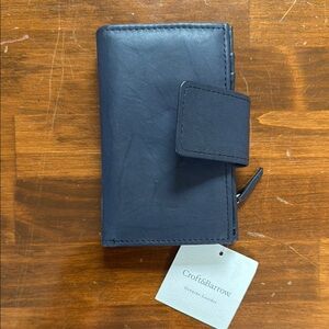 NWT Croft & Barrow Black Leather Wallet Minimalist Design